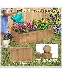 Gymax Raised Garden Bed 46'' x 24'' x 16'' Planter Box w/ 4 Drainage Holes for Patio