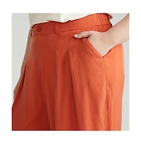 Universal Standard Womens Plus Cooling Cupro Wide Leg Pant