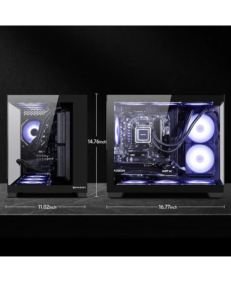Ipason Gaming Desktop: Nvidia Rtx 5060 8G, Amd Ryzen 5 9600X, 32GB DDR5 Ram, 1TB Ssd, Liquid Cooling - Prebuilt Gaming Pc with Wi-Fi & Rgb