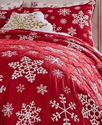 Greenland Home Fashions Snowflakes Holiday Matelasse -Pc. Coverlet Set