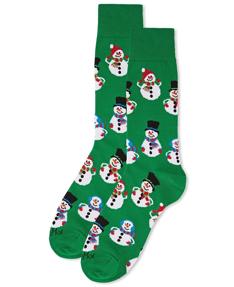 MeMoi Men's Snowmen Holiday Crew Socks