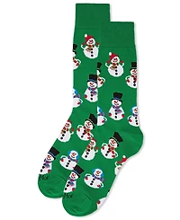 MeMoi Men's Snowmen Holiday Crew Socks