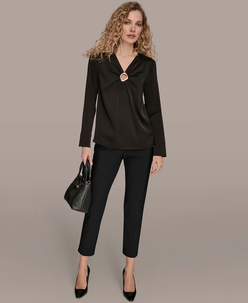 Donna Karan New York Women's V-Neck Embellished Top