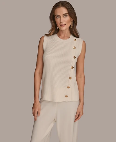 Donna Karan New York Women's Crewneck Sleeveless Sweater