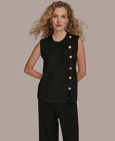 Donna Karan New York Women's Crewneck Sleeveless Sweater