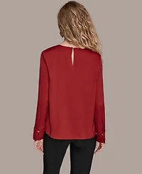 Donna Karan New York Women's V-Neck Embellished Top