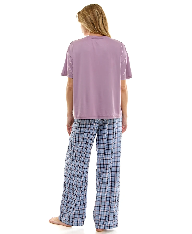Roudelain Women's Open Leg Flannel Sleepwear Pants