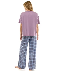Roudelain Women's Open Leg Flannel Sleepwear Pants