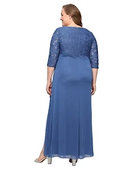 Alex Evenings Plus Embellished Empire-Waist Gown