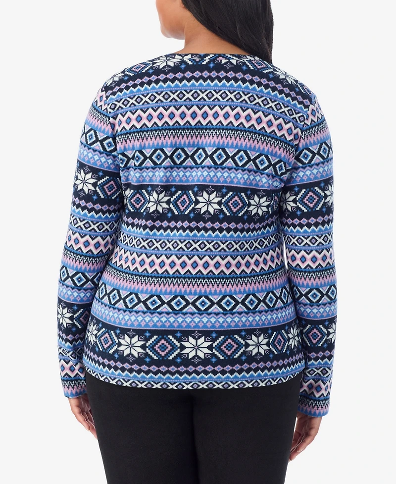 Cuddl Duds Plus Fleecewear Crew Neck Top