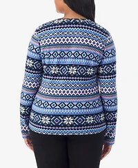 Cuddl Duds Plus Fleecewear Crew Neck Top