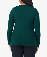 Cuddl Duds Plus Crewneck Long Sleeve Top