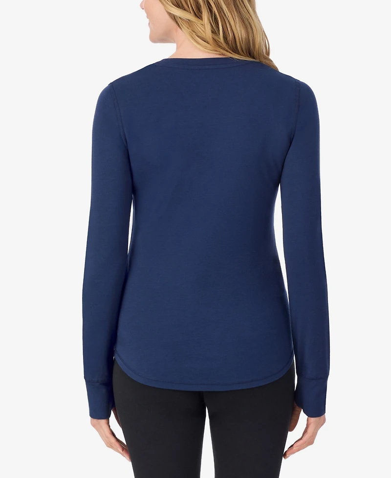 Cuddl Duds Women's Scoop Neck Long Sleeve Top