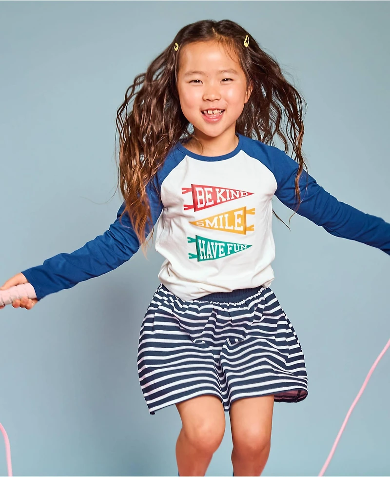 Lands' End Girls Long Sleeve Raglan Graphic T-Shirt