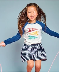 Lands' End Girls Long Sleeve Raglan Graphic T-Shirt