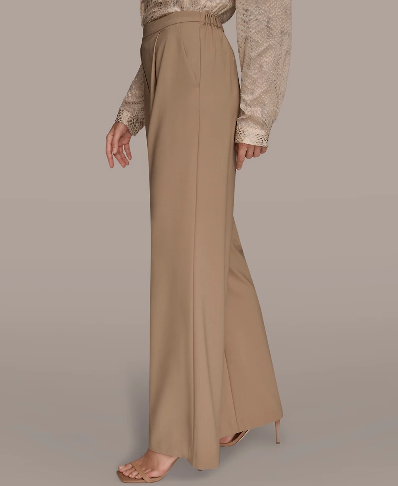 Donna Karan New York Women's Pleated Wide Leg Pull On Pants