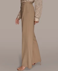 Donna Karan New York Women's Pleated Wide Leg Pull On Pants