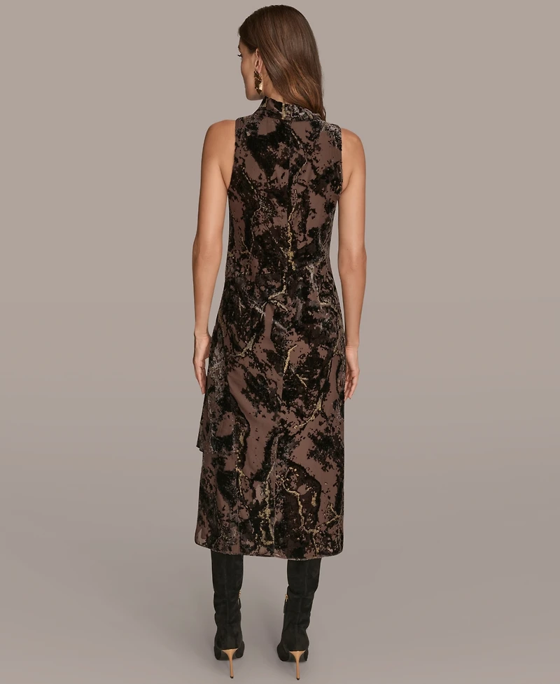 Donna Karan New York Women's Cowl Neck Midi Dress