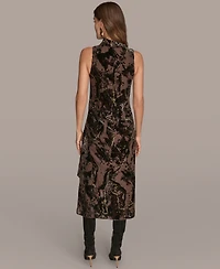 Donna Karan New York Women's Cowl Neck Midi Dress