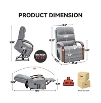 Maison Boucle Dual Motor Power Lift Recliner with Massage & Heat, Infinite Position Electric Chair with Solid Wood Arms-Maison Boucle
