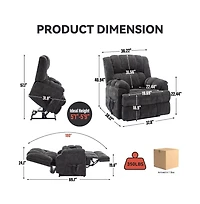 Maison Boucle Chenille Power Lift Recliner for Seniors with Heat & Massage, Dual Motor Electric Chair, Infinite Position-Maison