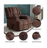Maison Boucle Chenille Power Lift Recliner for Seniors with Heat & Massage, Dual Motor Electric Chair, Infinite Position-Maison