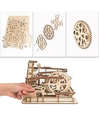 Robotime Marble Run Wooden 3D Jigsaw Puzzle Puzzles for Teens Boys Adults, Beige, 10"9.3"7.3"