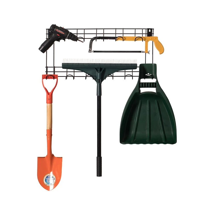 Gardenised Wall Mount Garden Tool Storage Rack Hook On Garage, Garden and Yard, Black