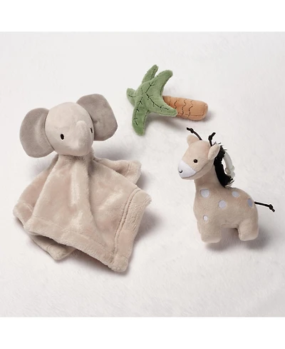 Lambs & Ivy Jungle 3-Piece Developmental Soft Plush Baby/Infant Toy Gift Set