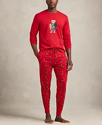 Polo Ralph Lauren Men's 2-Piece Long Sleeve Crew T-Shirt and Joggers Pajama Set