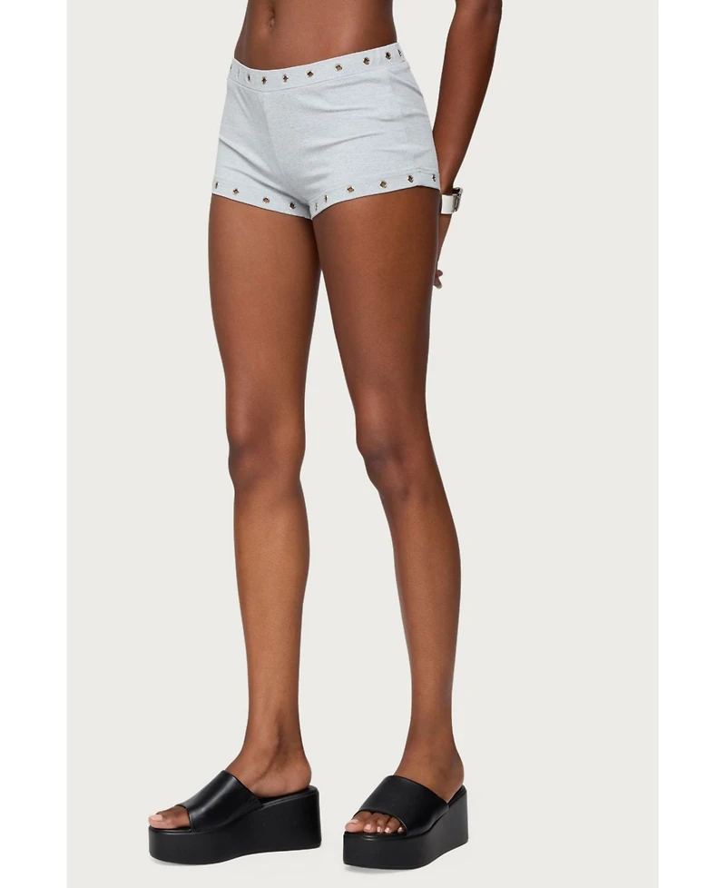 Edikted Women's Neriah Grommet Micro Shorts