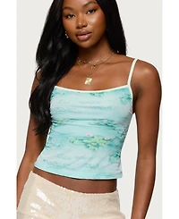Edikted Womens Everlyn Water Lily Tank Top