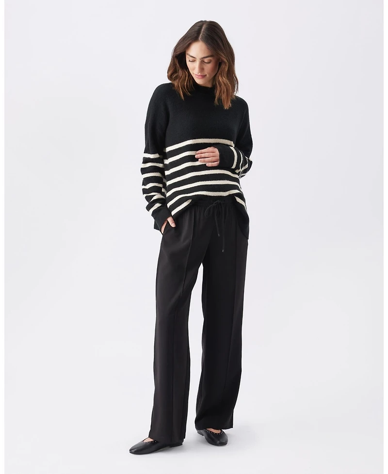 Ripe Maternity Alexa Pull-On Pant Black - Stylish and Comfortable Lounge Wear