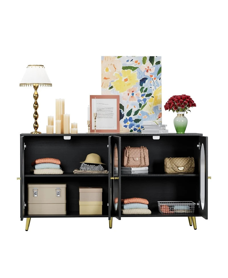 Casainc Freestanding Storage Accent Cabinet with Acrylic Doors