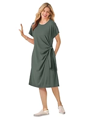 Woman Within Plus Side Knot Tee Dress
