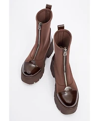 Prologue Shoes Bray Patent Chunky Boot (Women)