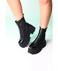 Prologue Shoes Bray Patent Chunky Boot (Women)