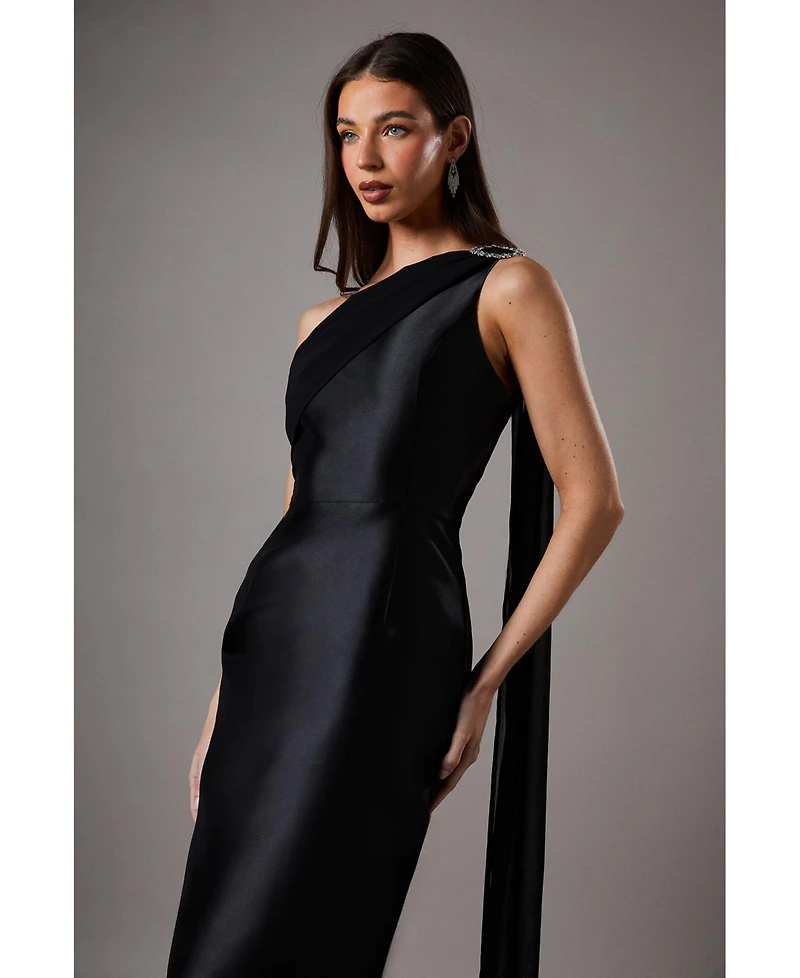 Coast Women's One Shoulder Twill Gown