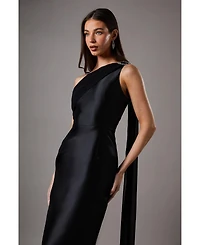 Coast Women's One Shoulder Twill Gown