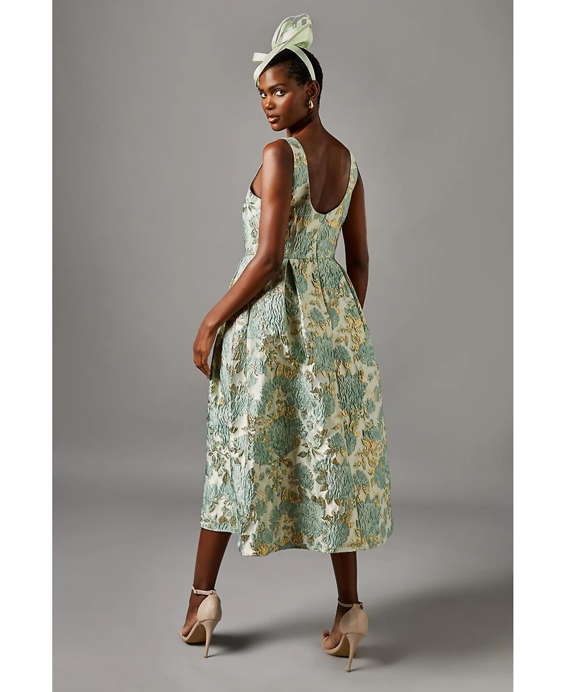 Coast Women's V-Neck Jacquard Midi Dress