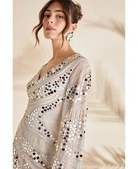 Coast Women's Flare Sleeve Sequin Mini Dress