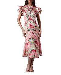 Coast Women's Lisa Printed Ruffle Hem Midi Dress