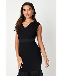 Coast Women's Satin Back Crepe Dress With Peplum