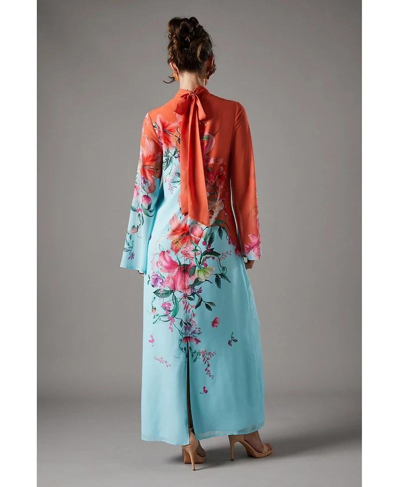 Coast Women's Printed Tie Back Column Maxi Dress