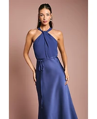 Oasis Women's Satin Halter Neck Bridesmaid Dress