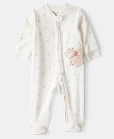 Carter's Baby Girls Fox Zip-Up Sleep and Play Coverall