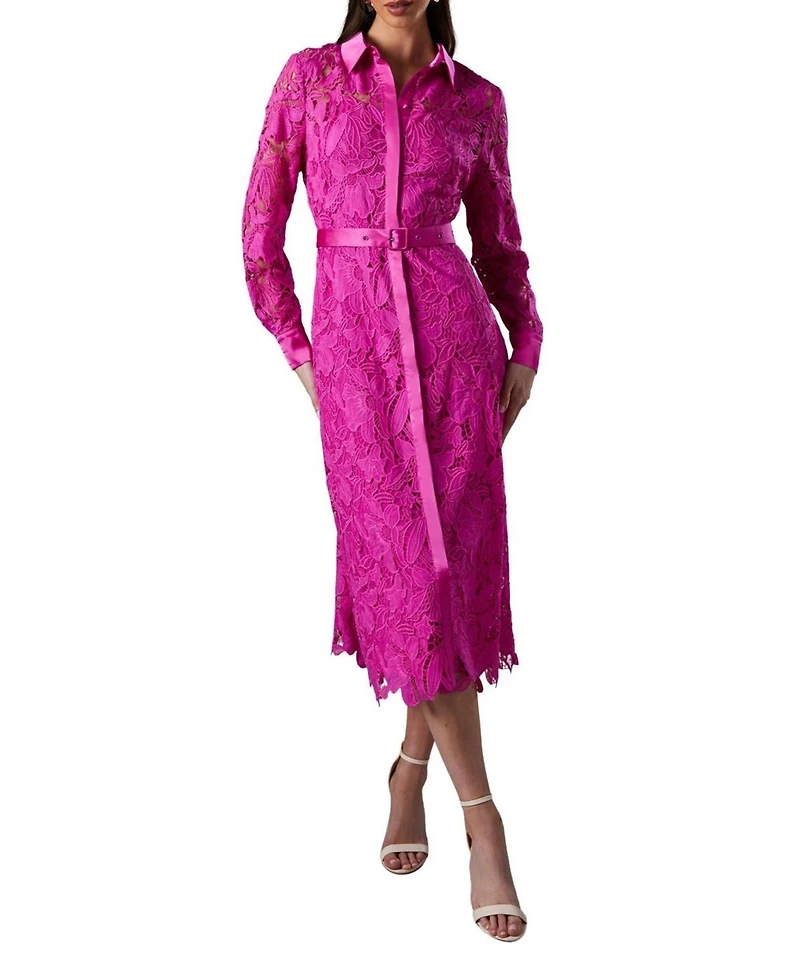 Coast Lace Long Sleeve Shirt Dress