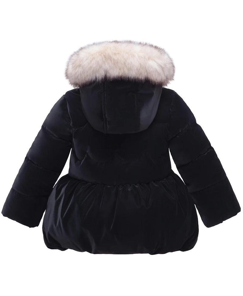 Rokka&Rolla Toddler Girls Luxe Bow Puffer Coat