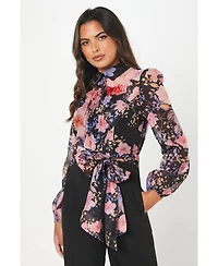 Coast Blouson Sleeve Pintuck Wide Leg Jumpsuit
