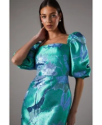 Coast Bubble Sleeve Jacquard Dress